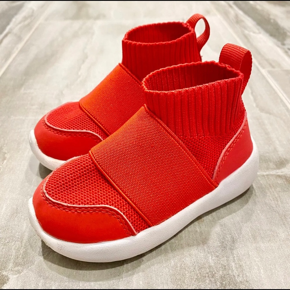 H&M Knit Hi Top Sneaker Red 4/5